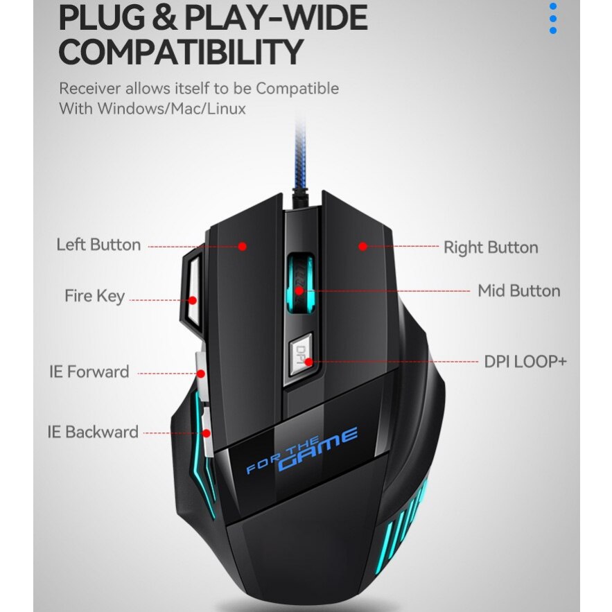 1 pc unthly neue hyper speed usb gaming maus rgb hintergrund beleuchtete ergonomische spiel mäuse 7d esports kabel gebundene maus für laptop pc gamer