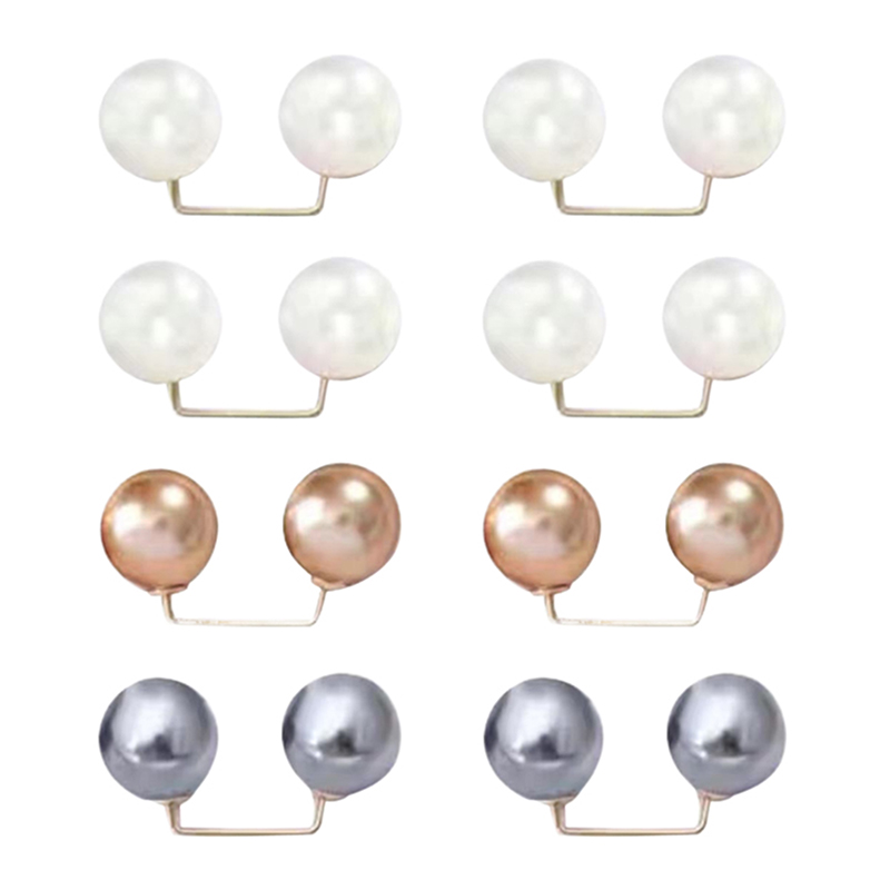 8 SZT. Szpilki robić sukienki w talii, kołnierzyk, perła, antypoślizgowe agrafki, broszka robić sukienki, dekoracja, regulacja szalika, moda: Element mosiężny w starym stylu