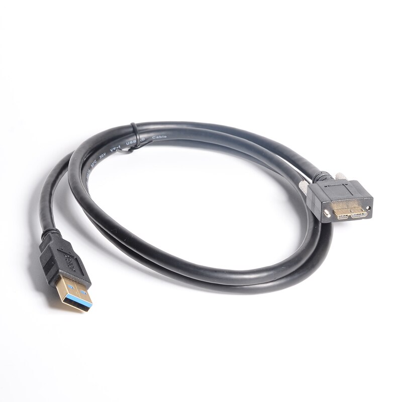 USB 3.0 A/M to Micro B/M with Dual Screw Locking Cable, 0.3m /1m (3 ft), SuperSpeed Supported, USB3 Vision Camera Compatible