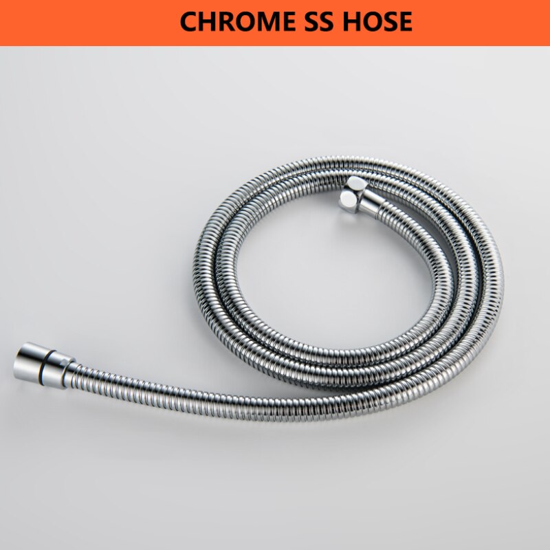 ABS Hand Shower Set 2 Functions Black and Chrome Handheld Swivel Bracket 1.5m Stainless Steel Hose: Chrome Hose