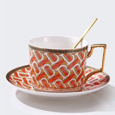 Ceramic Coffee Mugs Breakfast Milk Tea Cup Drinkware With Tray & Spoon Kitchen Drinking Utensils Wedding Eco-Friendly: Style 6