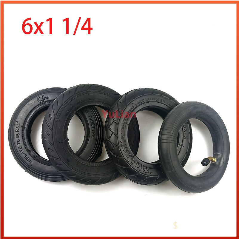 6 inches wheel tyre 6X1 1/4 Pneumatic inner outer tire suitable for folding bicycle mini surfing electric scooters
