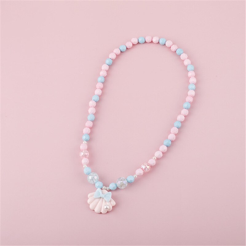 Makersland Snowflake Rainbow Beaded Necklace Cute Charm Pendant Jewelry Accessories Jewelry Necklace For Children: shell 2