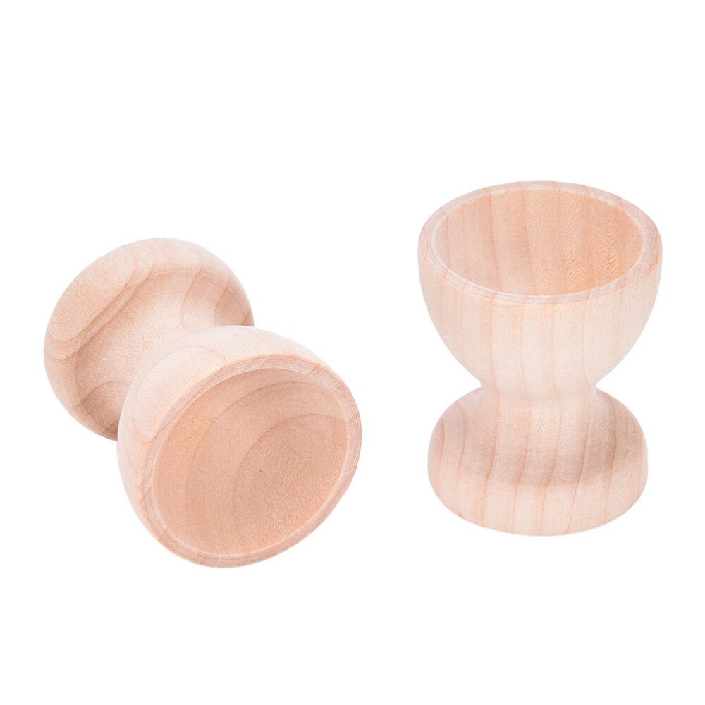 2Pcs Diy Craft Houten Tekening Model Ei Bekerhouder Pasen Geschilderd Graffiti Gereedschap Keuken Eettafel Pretend Play Toys