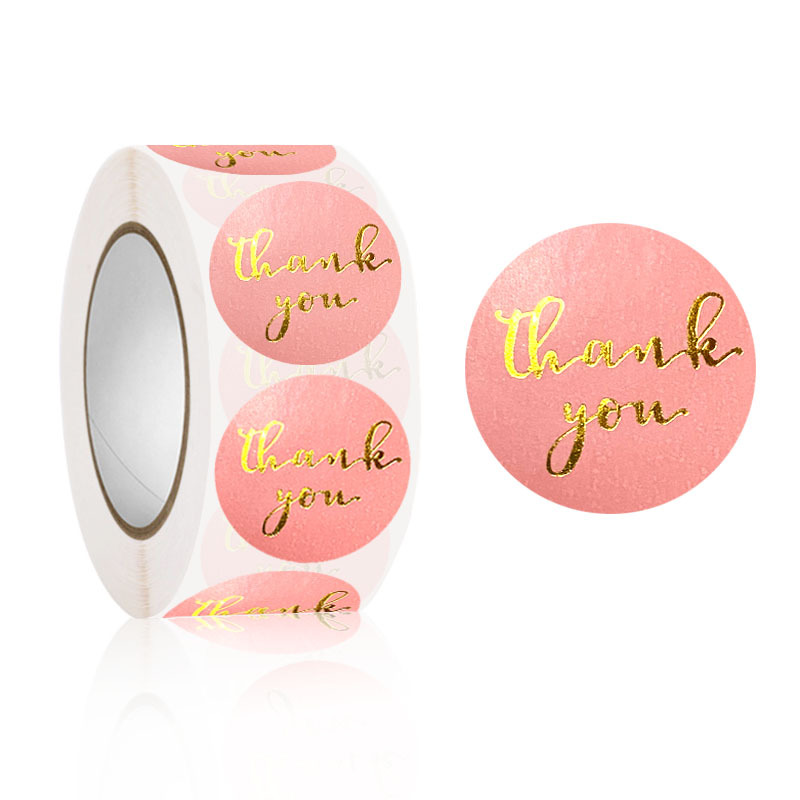 100-500Pcs 1inch Thank You Stickers Aesthetic Black Gold Foil Sticker Roll for Envelope Wedding Bake Stationery Seal Lable 2.5cm: Light Grey
