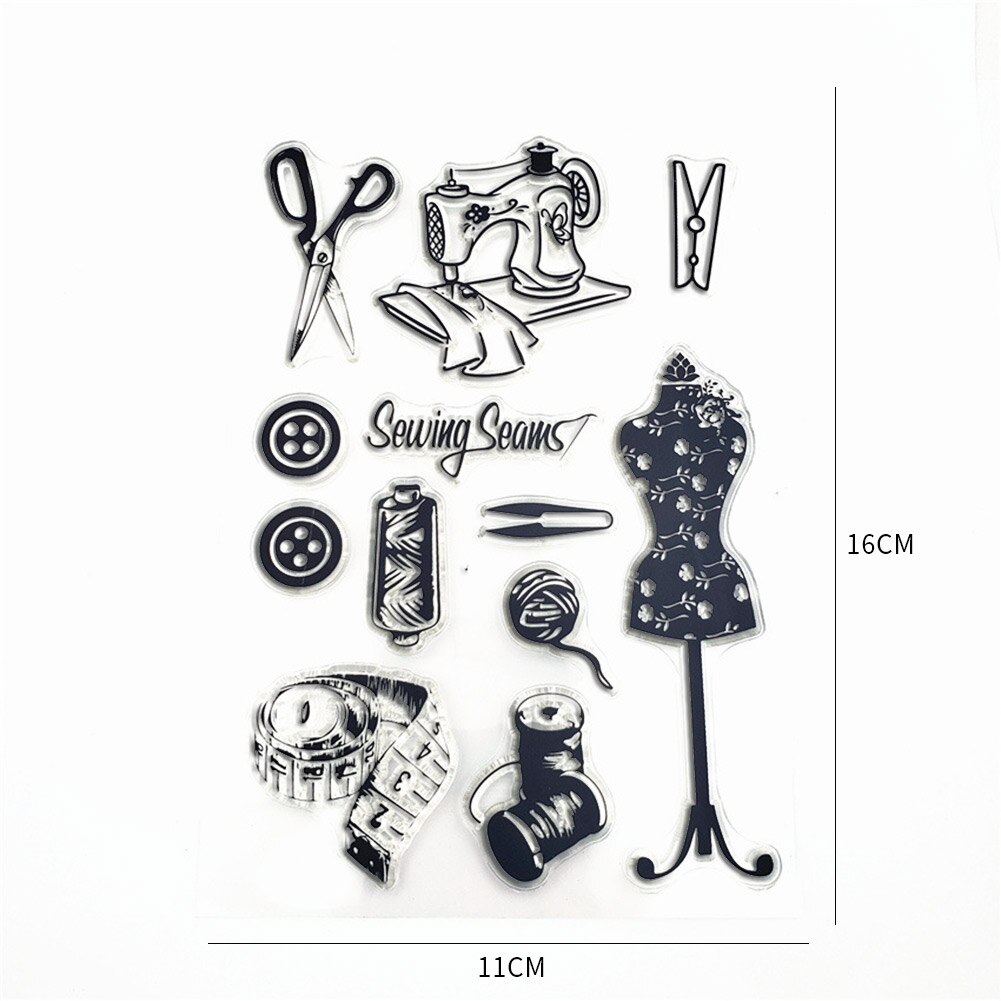 Sewing Machine Silicone Clear Seal Stamp DIY Scrapbooking Embossing Photo Album Decorative Paper Card Craft Art Handmade