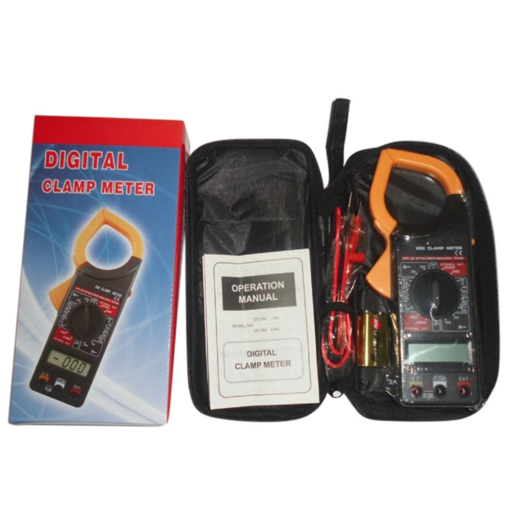 Gul  dt266 digital strömtång mätare summer data hold multimeter test voltmeter ohmmeter amperemeter ohmmeter volt ac dc