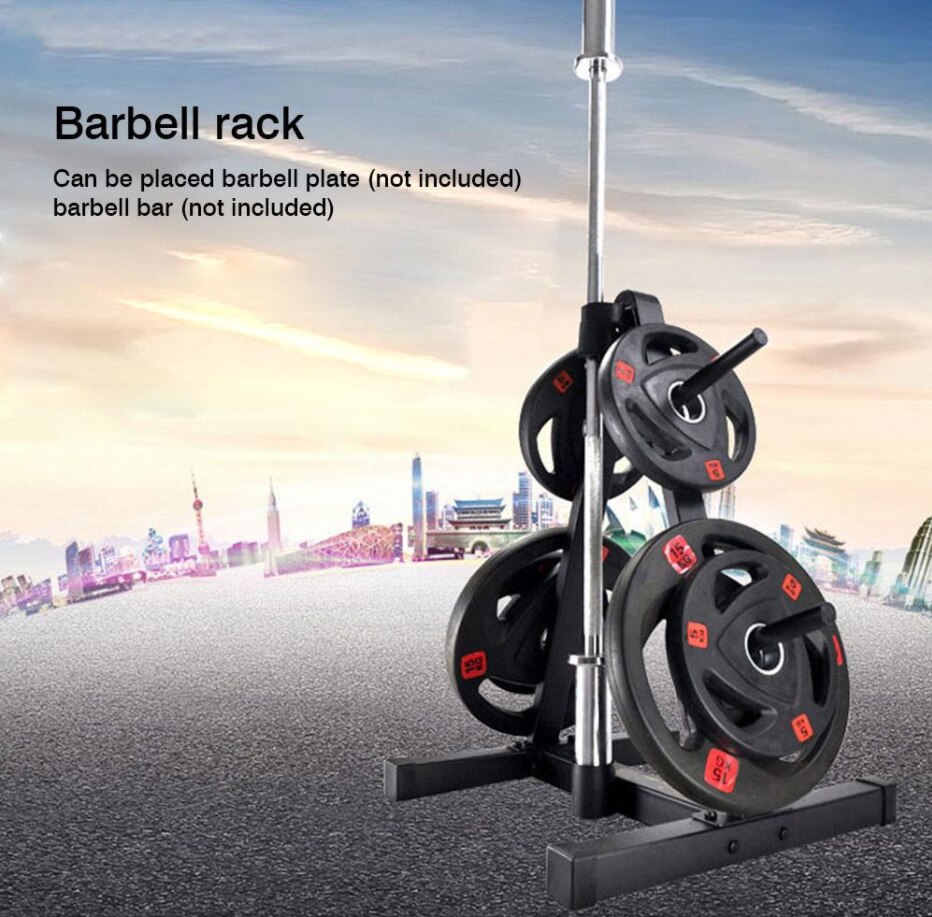 B142 Floor Stand Barbell Rack Home Fitness Barbell Storage Barbell Plates A Frame Rack Standard Weight Plates Storage