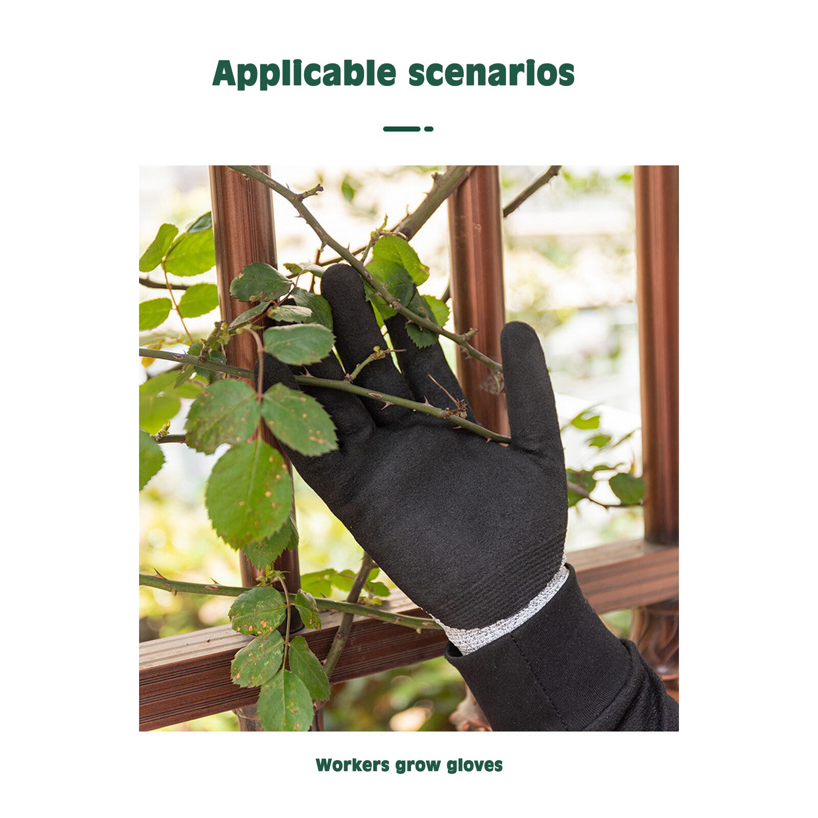 HPPE-guantes de seguridad para el trabajo, manoplas anticorte de , color gris y negro, para la industria y el jardín, Nivel 5, 1 par