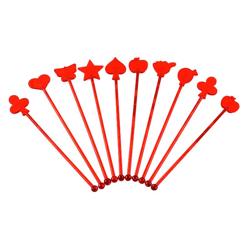 Varilla de agitación superior redonda, varilla de cristal brillante, en forma de Sakura, agitador de vino, agitador de bebidas para el hogar: 20.5cm 10 pcs Random