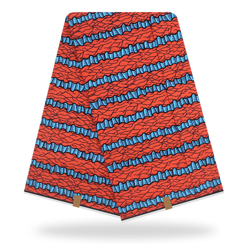 Nigeria tejido africano con cera tissus de tela de impresión de cera telas africanas Ankara Material de costura 6 yardas para vestido: color1