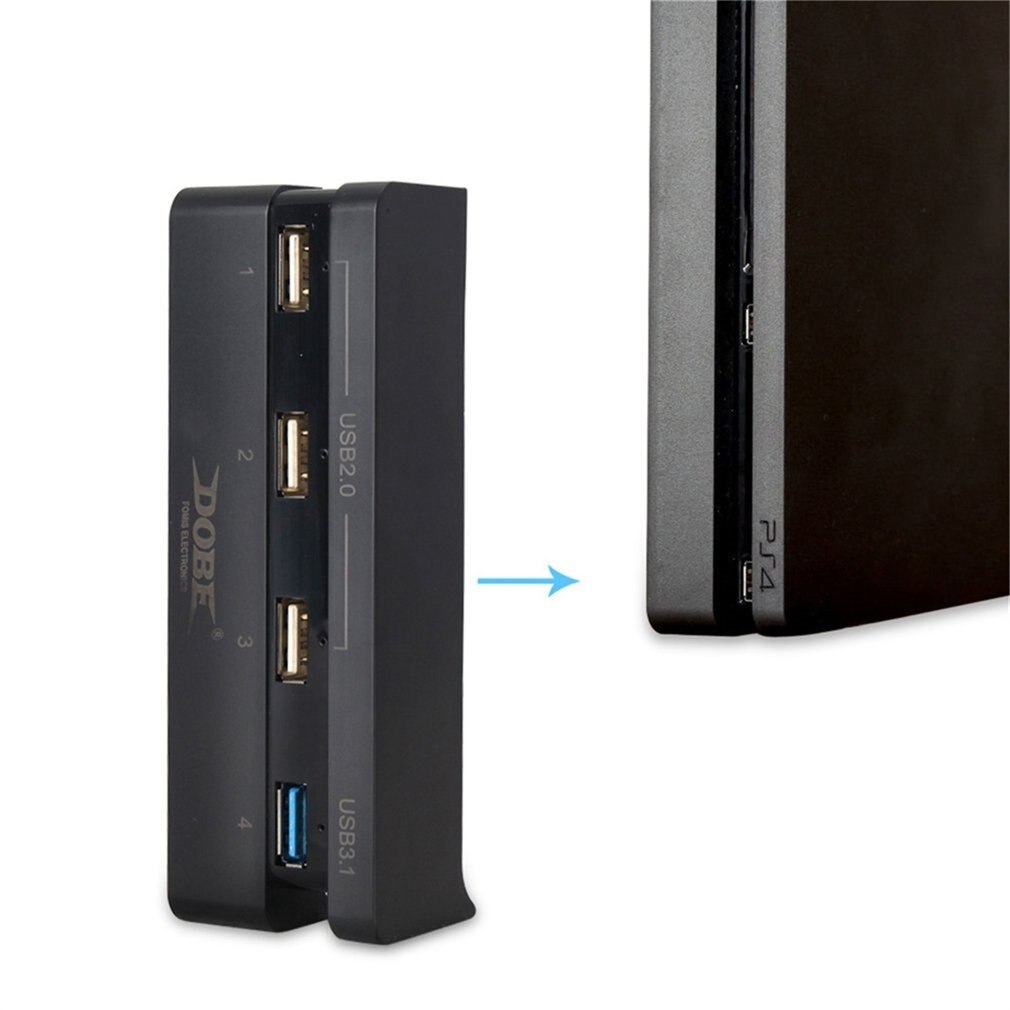 Super haute vitesse 4 en 1 USB Hub adapté pour Sony Playstation 4 mince PS4 mince Console noir contrôleur accessoire USB 2.0