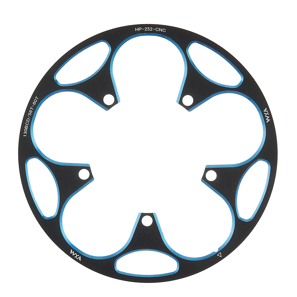 130BCD 50T-54T 56T-60T Road Bicycle Crank Set Aluminum Alloy Protective Plate Single Disc Sprocket Gear Strong Protective Cover: Blue / 24-32T