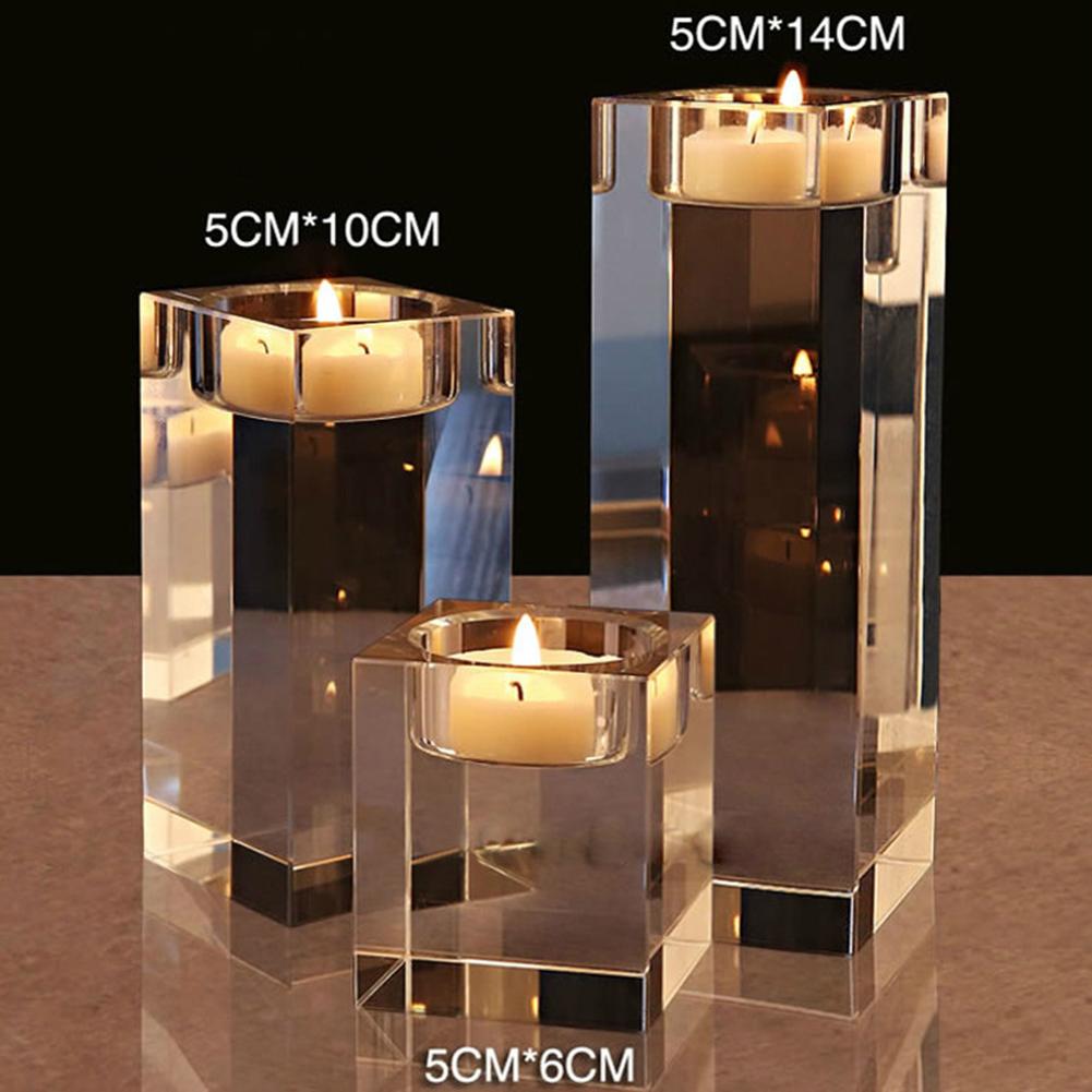 Candelabro romántico de cristal de imitación, vela de té, decoración para el hogar, boda, linterna, estilo mediterráneo, decoración del hogar