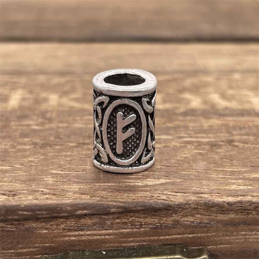 Cuentas de runas vikingas para hacer joyas, trenzas para el cabello, manualidades para Barba, espaciador de Metal Diy, accesorios de cuentas con agujero grande, aptos para pulsera