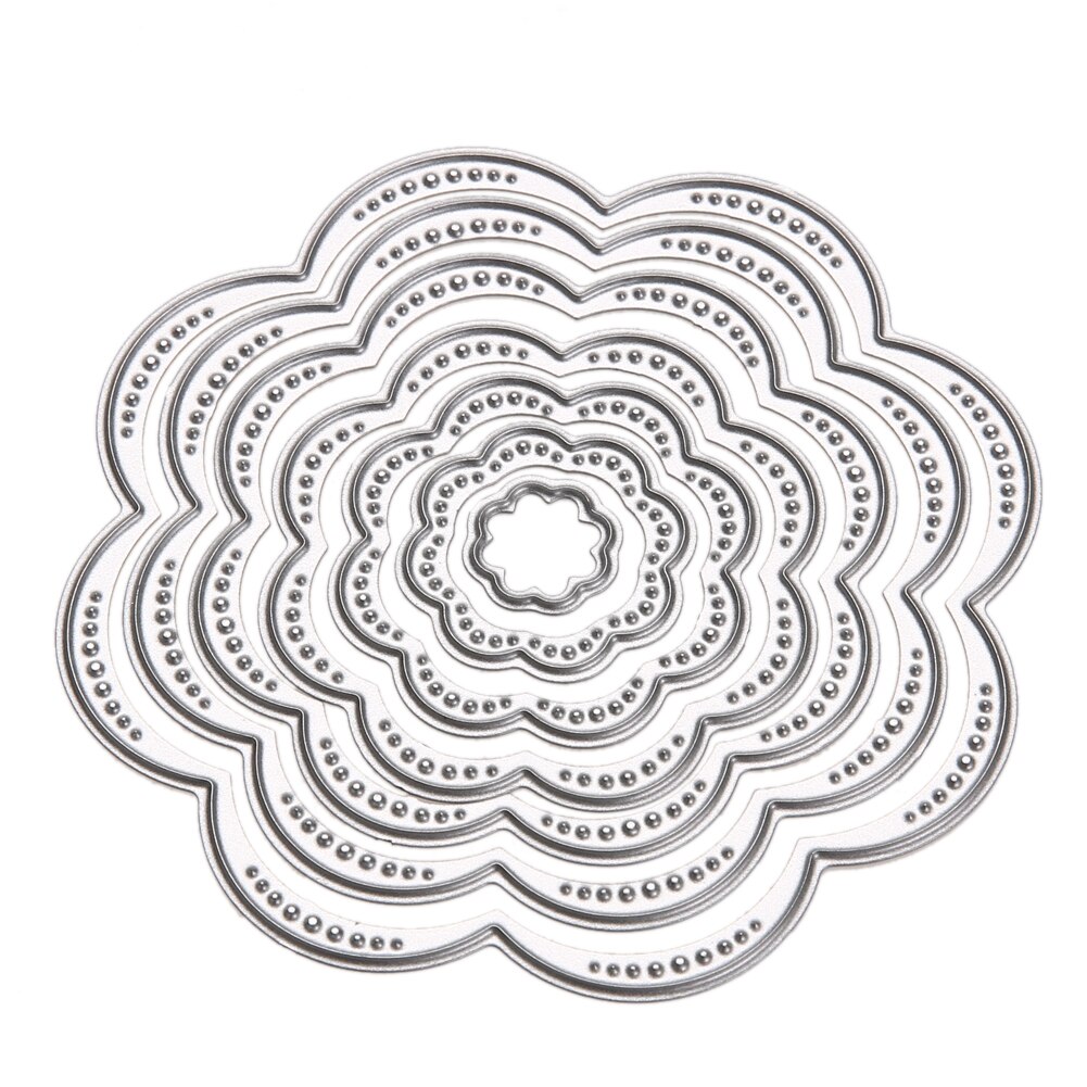 7 stk / sæt ramme blomstercirkler metalskærende matricer til scrapbooking diy prægning album papir kort håndværk die skæring skabelon