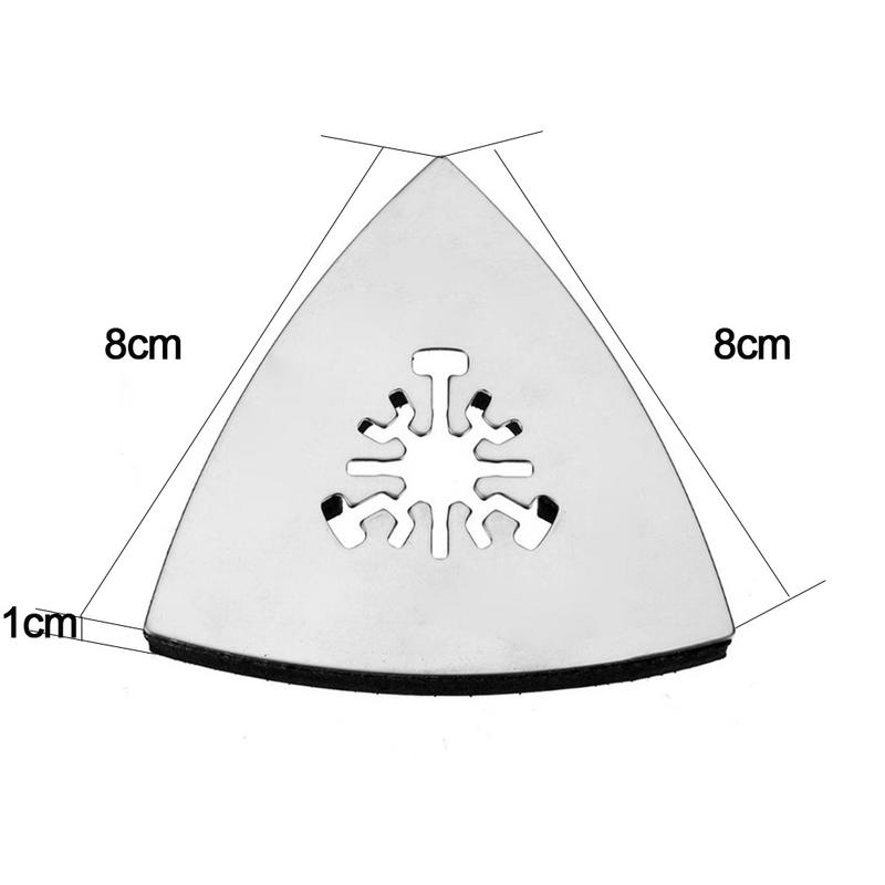 1pcs 80mm Stainless Steel Triangle Sand Tray Shaped Polishing Waste Sanding Pad Saw Blade