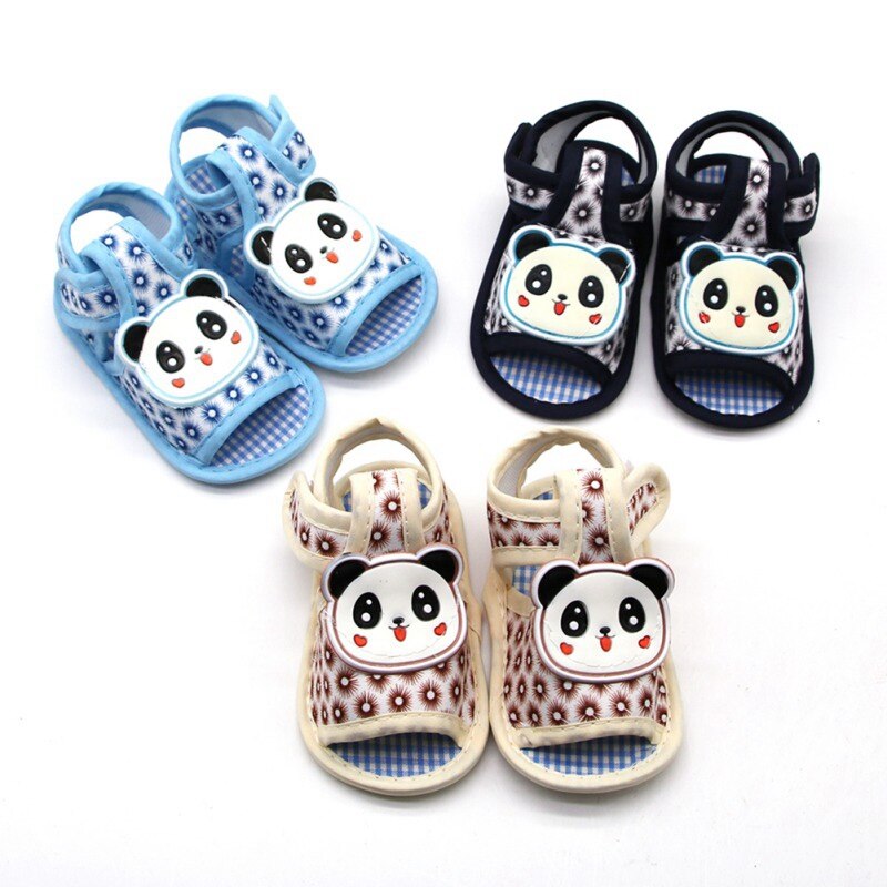 Sandálias Da Menina do bebê Sapatos de Bebê Bonito Panda Lona de Algodão Da Menina do Menino de Verão Sandálias Sapatos de Bebê Sandálias de Praia 0-18 mês
