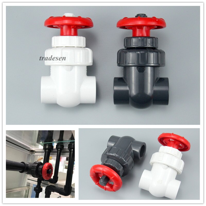 1pc 20~63mm PVC Gate Valve Precision Flow Control Sluice Switch Home Garden Irrigation Aquarium Fish Tank DIY UPVC Pipe Fittings