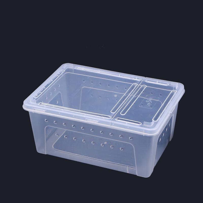 1Pc Reptiel Doos Plastic Transparant Duurzaam Draagbare Uitkomen Container Kweekbak Voeden Case Voor Insect Schorpioen Schildpad