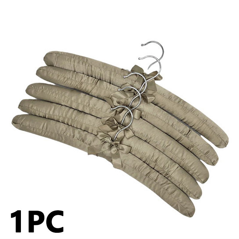 Cintre rembourré en satin pour vêtements, cintres en éponge, présentoir de magasin, crochet argenté, 1 pièce: Bourgogne