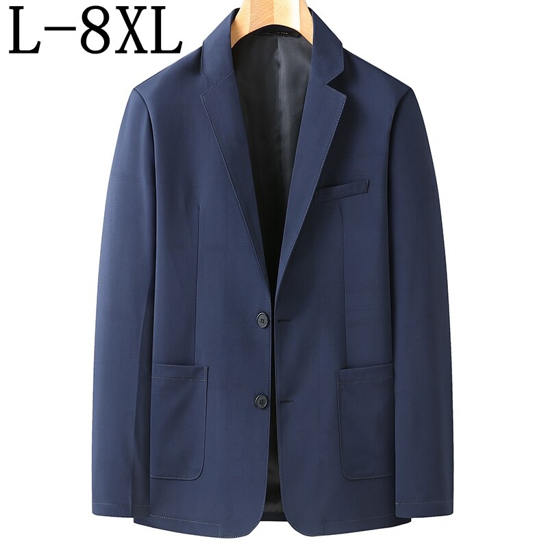 Size 8XL 7XL 6XL 2022 Herfst Klassieke Effen Kleur Blazer Mannen Pak Jas Toevallige Losse Heren blazers