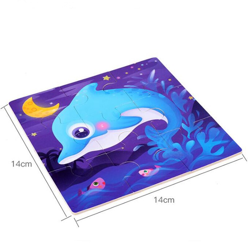 Baby Toys Wooden 3d Puzzle Cartoon Animal Intelligence Kids Educational Brain Teaser Children Tangram Shapes Learning Jigsaw Toy