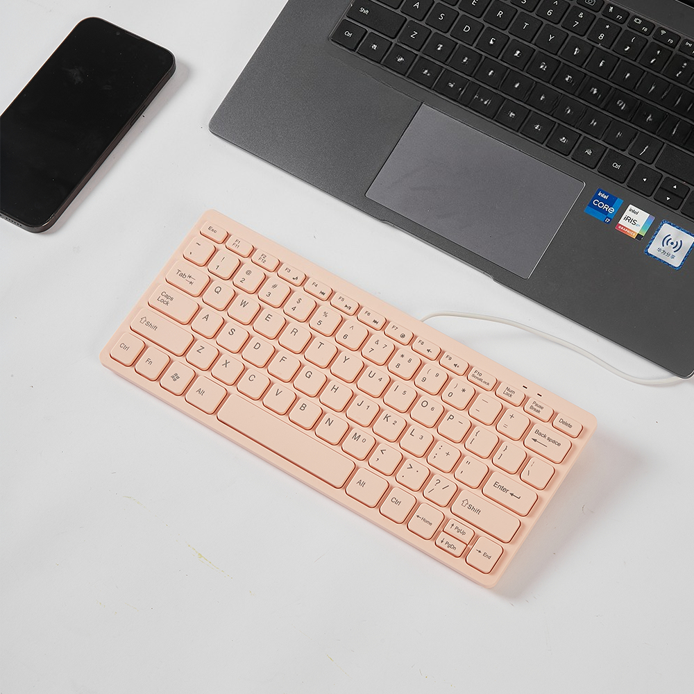 Teclado externo para portátil, ordenador de escritorio USB con cable, 78 teclas, teclado pequeño de Chocolate