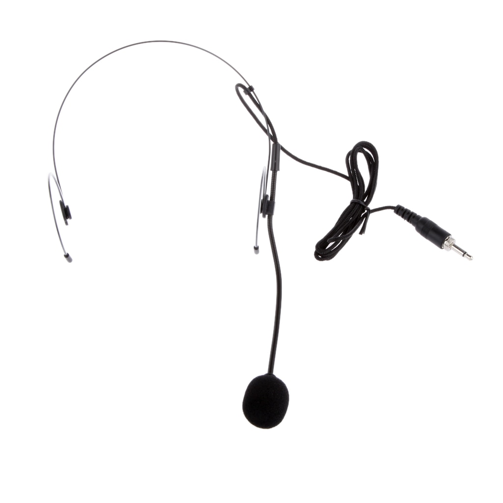 3.5mm Plug Black Wired Unidirectional Microphone Headworn Headset Mic