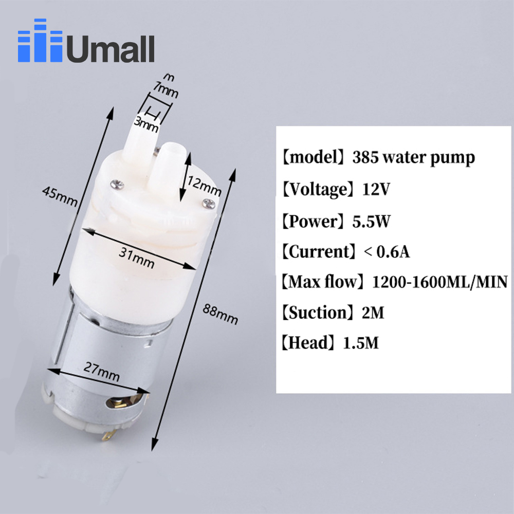 385 DC 6 V-12 V hoge temperatuur weerstand 100 graden Celsius Mini Micro Waterpomp membraanwaterpomp vacuümpomp