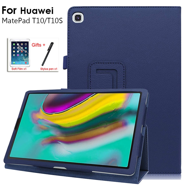 Etui Capa do Huawei Matepad T10 S etui AGS3-L09/AGS3-W09 stojak odwróć pokrywa dla Matepad T10 10 S 2020 AGR-L09/W09 Case Funda + Film