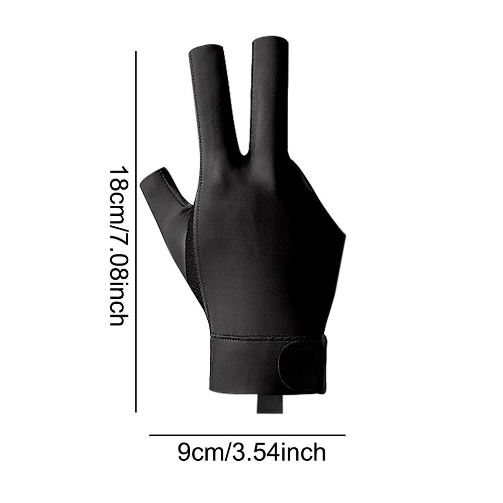 Guantes de billar profesionales de 3 dedos, accesorios universales ligeros y antideslizantes para mano derecha: Rojo