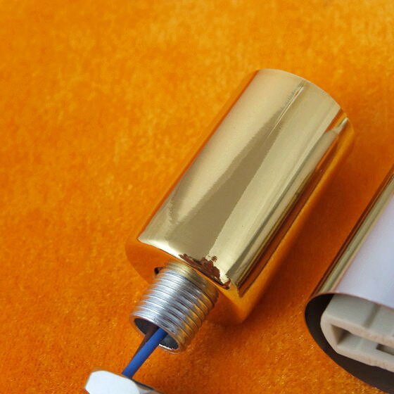 Douille G9 or/Chrome, Base céramique, support ampoule Led halogène avec tasse en métal et fil Fep 30cm, bricolage d&#39;éclairage, 2 pièces/lot
