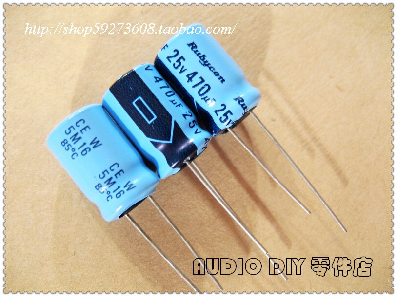 20PCS Rubycon TWSS (CEW) 470uF/25V 10x16mm electrolytic capacitor 25V470UF old sky blue 470UF 25V