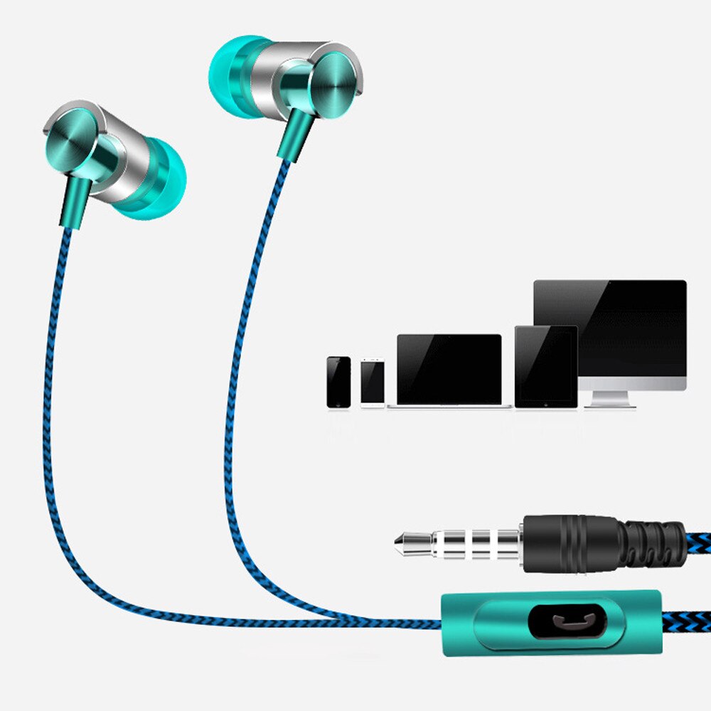 VOBERRY Universal de 3,5mm en la oreja auriculares estéreo para auriculares estéreo con Supergraves música auriculares con micrófono para teléfono móvil