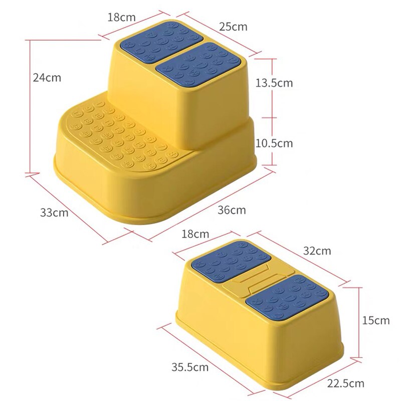 Dual Height Two Step Stool For Kids Toddler's Stool For Potty Training Baby Exercise Step Stools