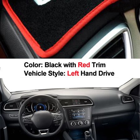 Cubierta de tablero de instrumentos de coche, alfombra Dashmat para tablero, cojín, capa, parasol, 2 capas, para Renault Kadjar , , ,: LHD Red