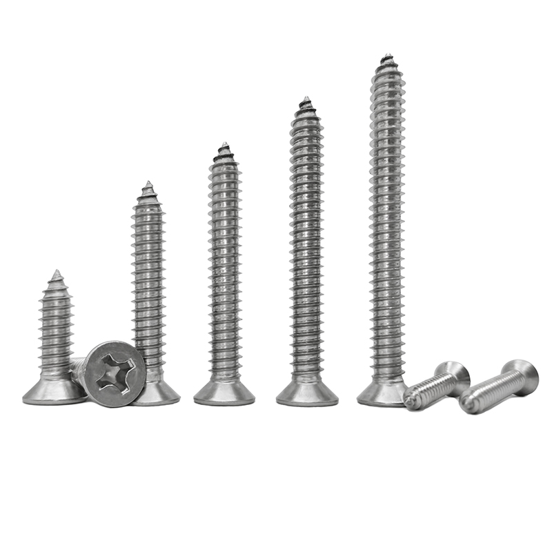 M6 304 Stainless Steel Cross Recessed Countersunk Self Tapping Screw 6mmx12 14 30 35 75 80 90 100mm Extend Countersunk Screws