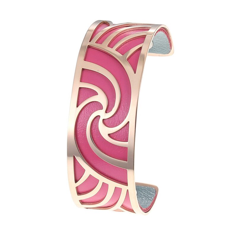 Cremo roségouden manchet bangle bijoux acier inoxydable femme manchette armband omkeerbare lederen band sieraden: 2