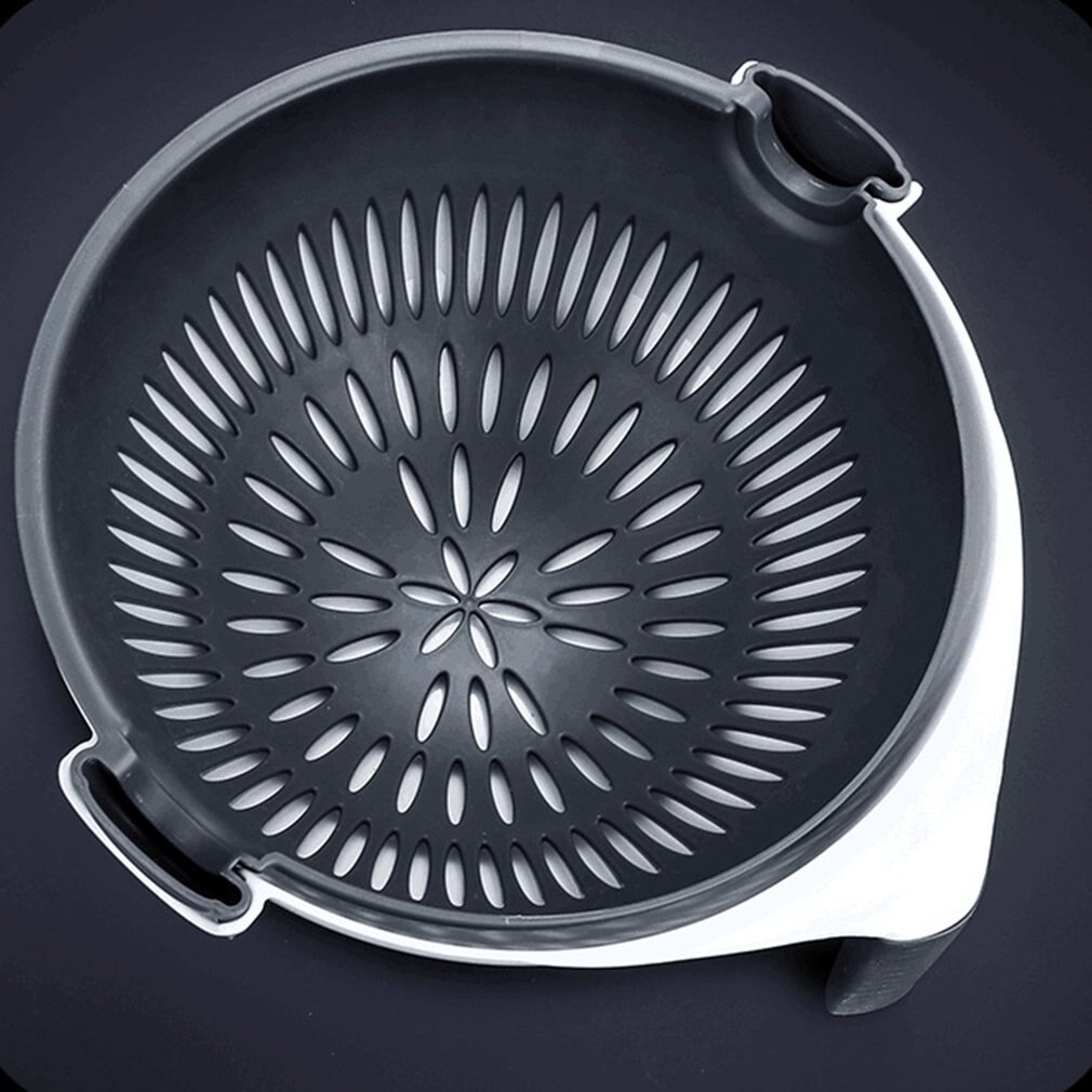 Rotation Vegetable Basket Rice Basket Fruit Bowl Fruit Tray Storage Double-layer Drain Kitchen Basket