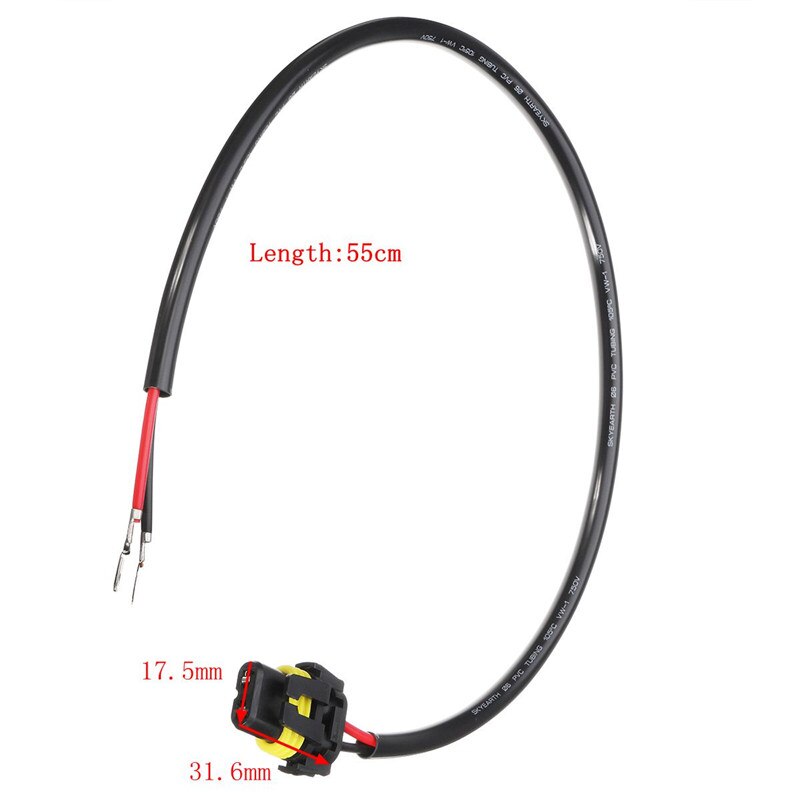 2pcs H11B Headlight Bulb Male Wire Harness Connector Wiring Plug Socket Adapters