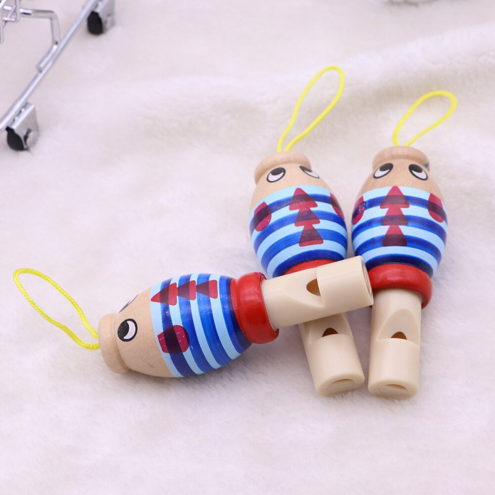 3Pcs Houten Cartoon Dier Fluitjes Educatief Muziek Instrument Geluiden Speelgoed Voor Baby Kids (Willekeurige Kleur)