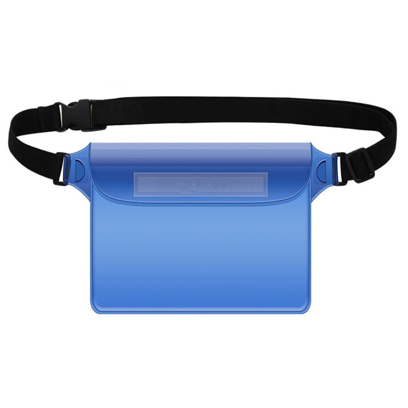Udendørs dykkertaske drivende strand telefon vandtæt taske tre-lags forseglet touch screen mobiltelefon vandtætte lommer: Blå