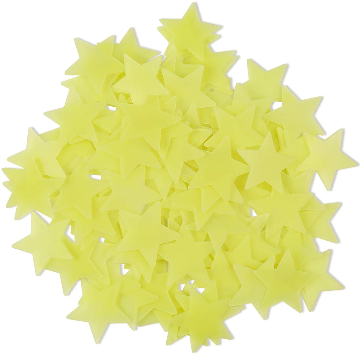 Pegatinas luminosas de estrellas para decoración de habitación, pegatinas realistas de cielo estrellado para techo, dormitorio de niños y bebés: yellow / 100 pieces