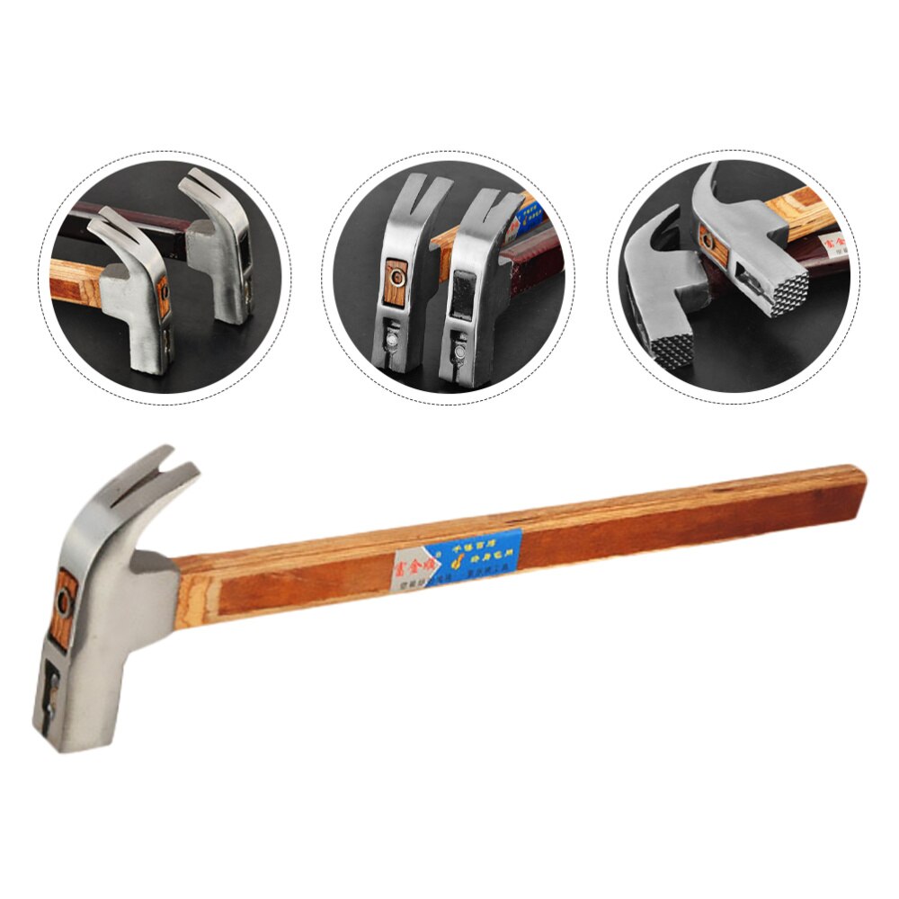 1PC Non-skid Handle Nail Hammer Compressed Wooden Handle Claw Hammer (0.35): Khaki