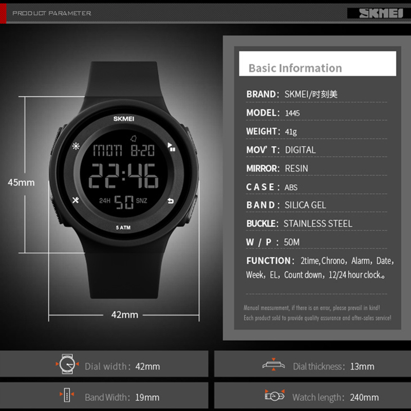 Women's Watches Waterproof LED Digital Ladies Sport Watch Women Multifunction Boy Girl Wristwatch Montre Femme SKMEI