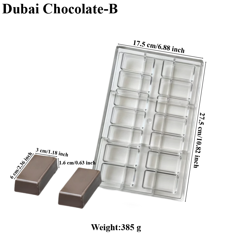 Molde de policarbonato duro para Chocolate, fácil de desmoldar, molde para dulces de PC, molde para hacer bloques de Chocolate, utensilios de cocina para hornear, herramientas para dulces: Verde