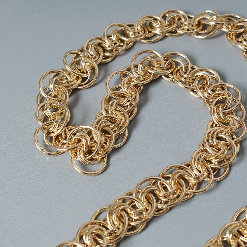 Nova moda bolsa feminina acessório peças destacáveis corrente de substituição metal dourado liso alça de ombro feminina alça de ombro