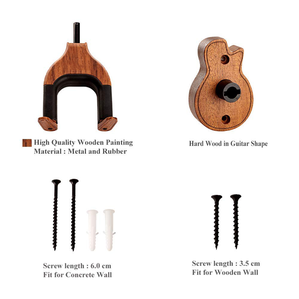 1 stk trævægbeslag guitar bøjle holder krog holder hængende beslag husholdning praktisk guitar bøjle holder krog