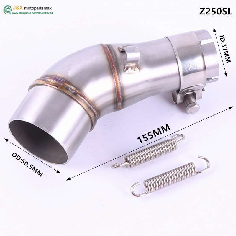 Motorfiets Adapter Uitlaat Midden Pijp Voor Kawasaki Ninja 250 250r Z250 Z300 Er6n R25 R3 Gp Uitlaatdemper Link Buis Midden Sectie: WHITE